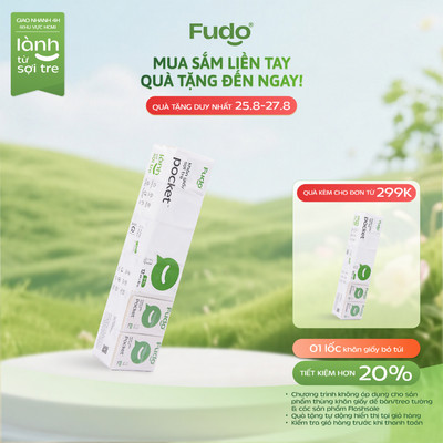 Lốc Khăn Giấy Bỏ Túi Fudo - TissuePocket - 1 Lốc x 12 Gói