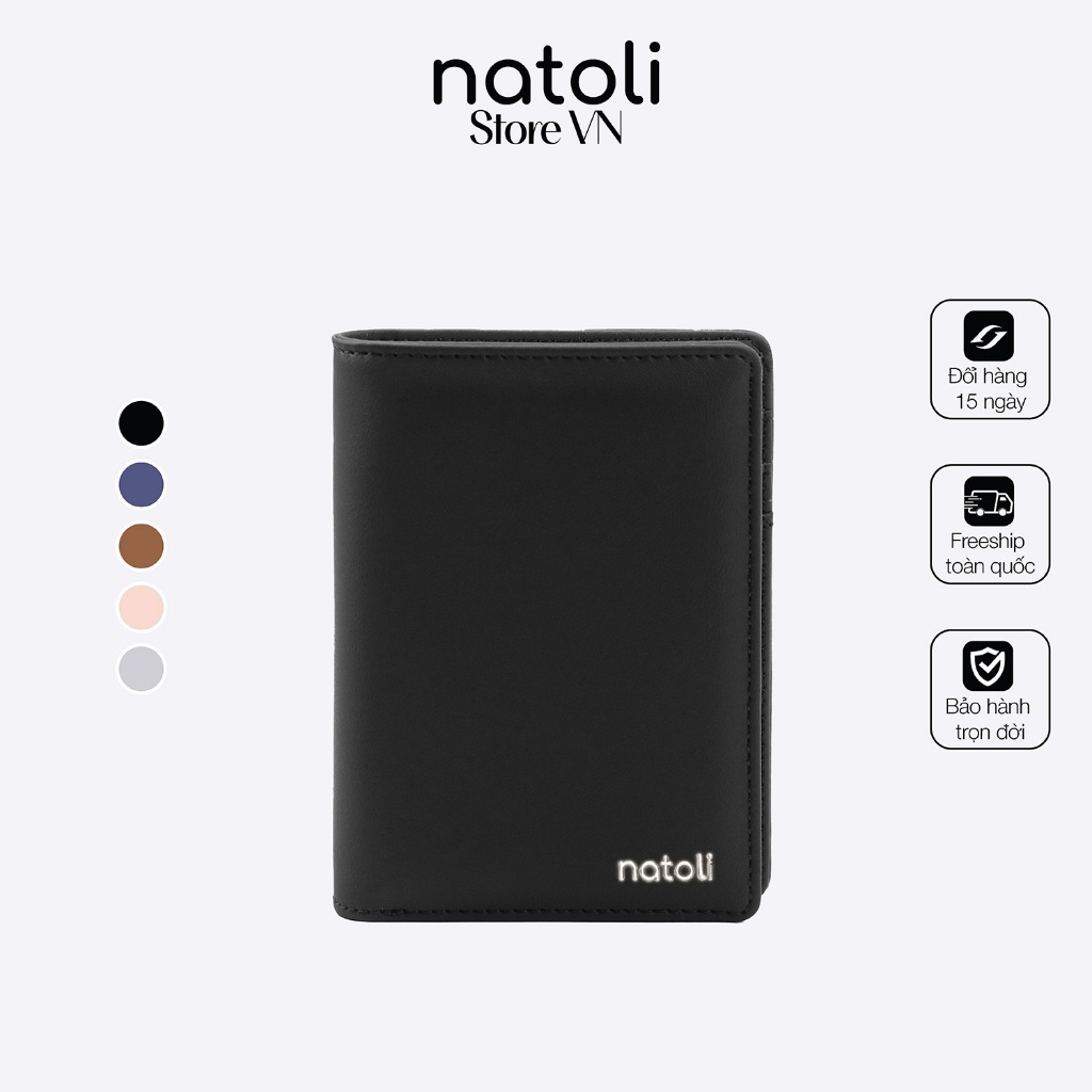 Ví tiền nam ví da nam đứng mini NATOLI nhỏ gọn cao cấp Simple Vertical Wallet V3