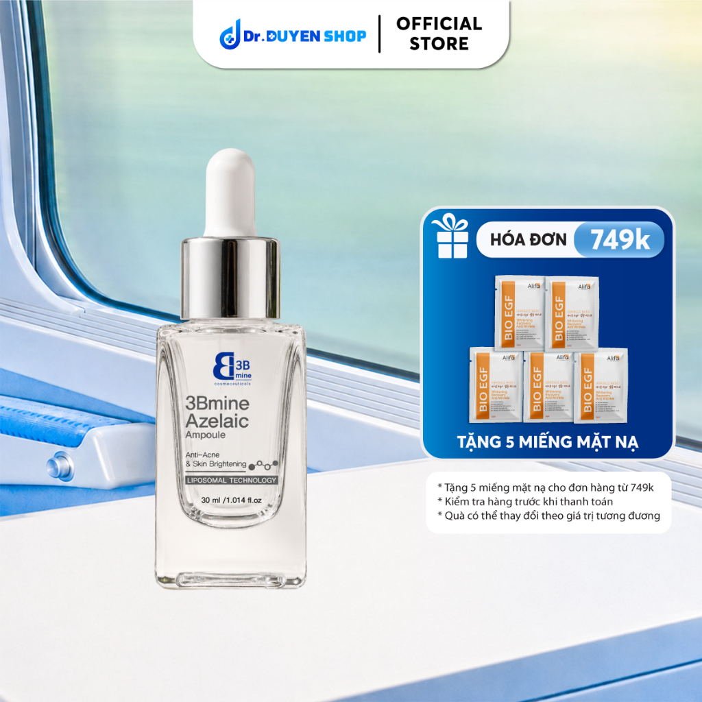 Serum dưỡng sáng da, ngừa mụn Azelaic 3Bmine 30ml