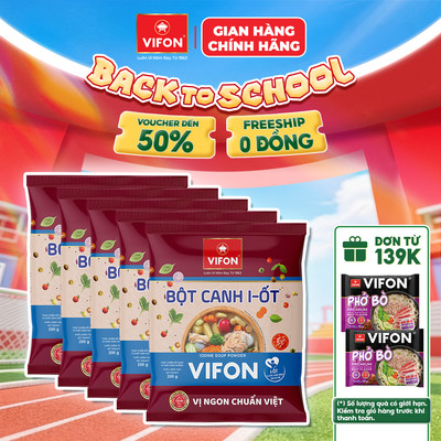[VOUCHER HOT 10%] Set 5 Gói Bột Canh Các Loại VIFON - Nguyên Liệu Tự Nhiên, 200g/Gói