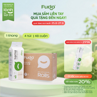 Thùng Giấy Cuộn Không Lõi Fudo 4 Túi x 48 Cuộn - TissueRolls