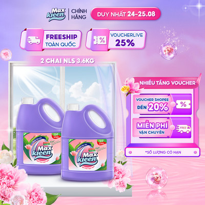 Combo 2 Chai Nước Lau Sàn MaxKleen Ngàn hoa ngọt ngào 3.6kg/chai