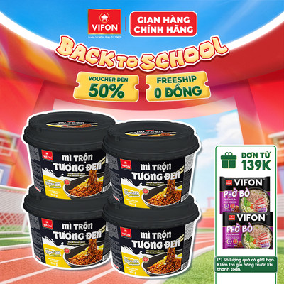 [VOUCHER HOT 10%] Set 4 Tô Mì Trộn Tương Đen/ Spaghetti/ Hải Sản VIFON Tiện Lợi 105gr/Tô