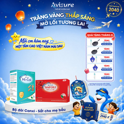 Avisure Combo 2 Hộp Sắt Hữu Cơ Safoli + Canxi Hical Cho Bà Bầu và Sau Sinh 120 viên