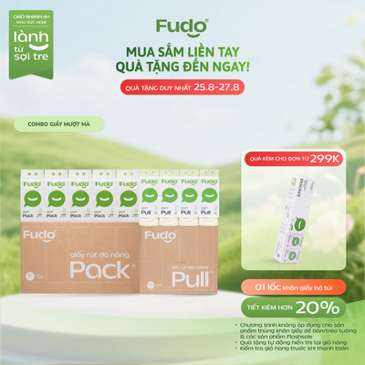 Fudo Khăn Giấy Tre Combo 2 Thùng (1 Để Bàn, 1 Treo Tường)