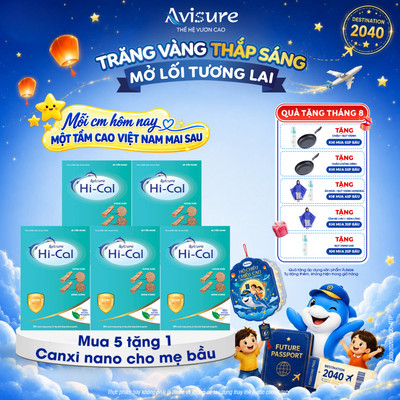 Combo 5 Hộp Canxi Avisure Hical TPBVSK Giúp Xương Răng Chắc Khỏe 300 viên