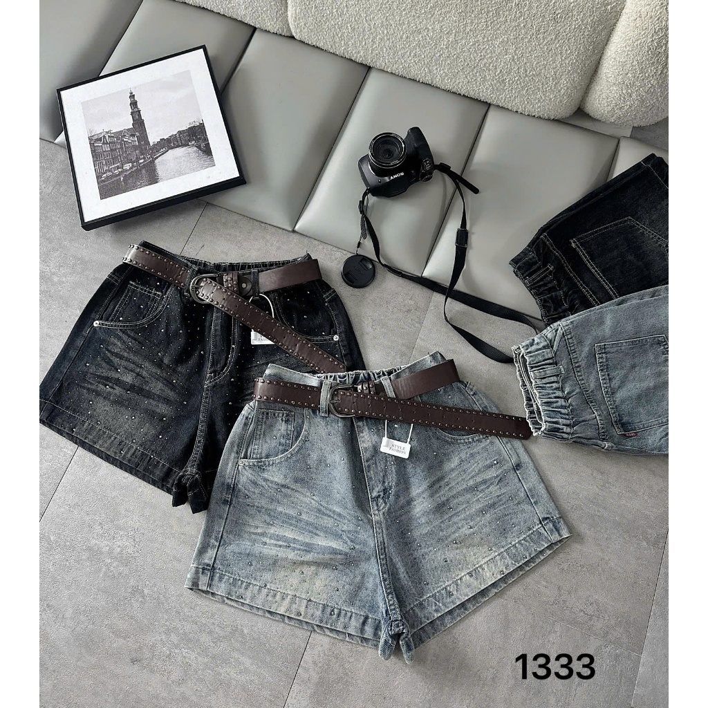 [DEAL SỐC] Quần Short Jean Nữ Bigsize QC1333  Đính Đá Xanh Đậm Xanh Nhạt Bụi 2KJEANS
