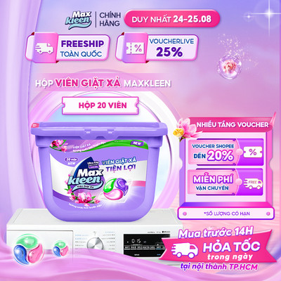 Hộp Viên Giặt Xả MaxKleen Hương Nước Hoa Huyền Diệu 300g (20 Viên)