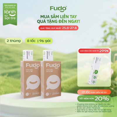 02 Thùng Khăn Giấy Bỏ Túi Fudo - TissuePocket - 2 Thùng x 96 Gói