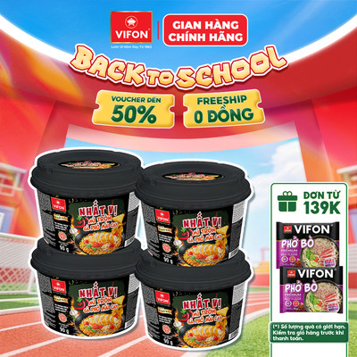 [VOUCHER HOT 10%] Set 4 Tô Nhất Vị Mì Trộn Gà Phô Mai Cay/ Trộn Carbonara 90gr Thơm Ngon, Đậm Đà