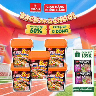 [ VOUCHER HOT 10%] Set 5 Mì Trộn SOL Hải Sản/ Gà Cay VIFON 115g - Cay Nhẹ Thơm Ngon, Sợi Dai Thấm Sốt