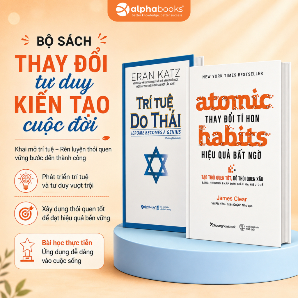 Bộ Sách: Trí tuệ Do Thái + Thay Đổi Tí Hon Hiệu Quả Bất Ngờ - atomic habits (Phương Nam) - Lẻ/Combo