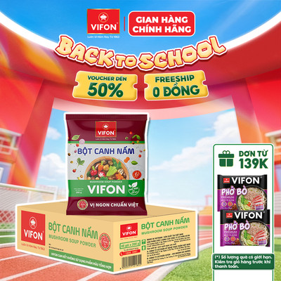 [VOUCHER HOT 10%] Thùng 40 gói Bột canh nấm VIFON 200gr/gói