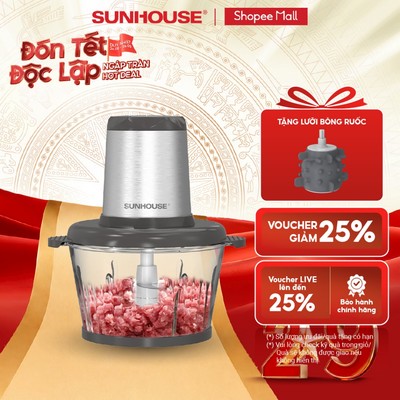 [Phiên bản mới] Máy xay thịt Sunhouse SHD5405 - Kèm lưỡi đánh bông ruốc, bóc tỏi  - 2 chế độ xay - Tự ngắt khi quá nhiệt
