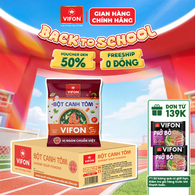 [VOUCHER HOT 10%] Thùng 40 gói Bột canh tôm VIFON 200gr/gói