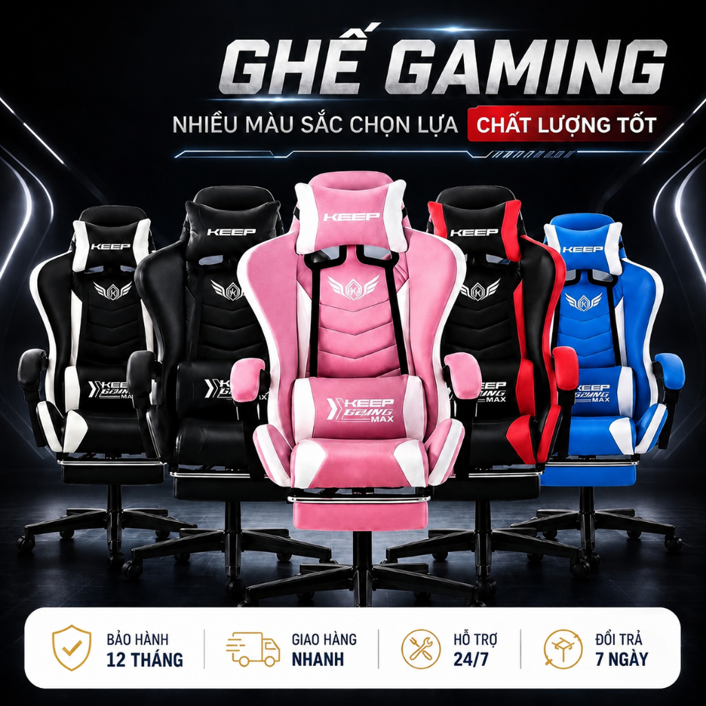 Ghế Gaming,Ghế chơi game đa chức năng,Ghế gaming công thái học bọc nệm mềm Thích hợp làm việc chơi game
