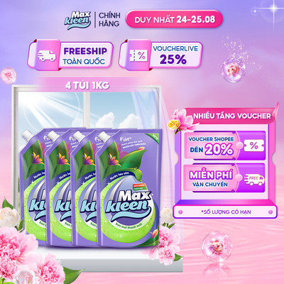 Combo 4 Túi Nước Lau Sàn Ban Mai Thanh Mát MaxKleen (1Kg/túi)