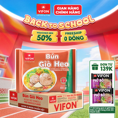 [VOUCHER HOT 10%] Thùng 30 gói Bún Giò Heo VIFON 65g / Gói