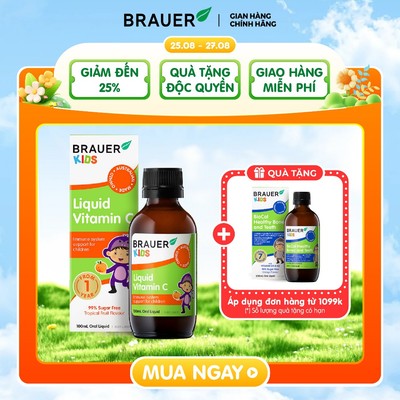 Siro BRAUER Liquid Vitamin C cho trẻ từ 1 tuổi (100ml)