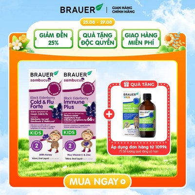 Combo Cold&Flu & Immune Plus - Giảm ho & Tăng đề kháng BLACK ELDERBERRY cho Bé từ 2 tuổi