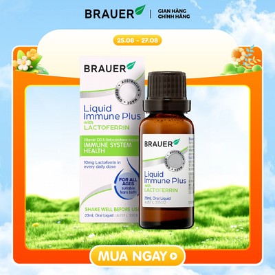 Siro BRAUER Lactoferrin - Hỗ trợ Tăng đề kháng từ sữa non (23ml)