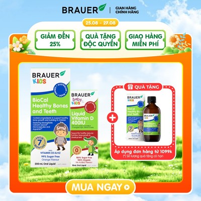 Combo Hỗ trợ xương và răng chắc khỏe & Vitamin D organic cho trẻ từ 7 tháng tuổi(200ml&10ml)