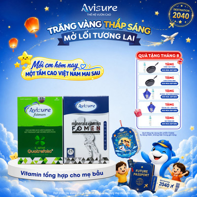 TPBVSK Bộ đôi bổ trứng - bổ trùng Avisure Folimom - Fomen hỗ trợ sinh sản cho cặp đôi 30 viên