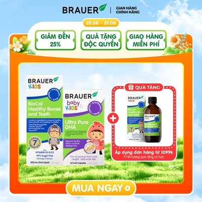 Combo Phát triển chiều cao và trí não cho trẻ từ 7 tháng tuổi(200ml&60 viên)
