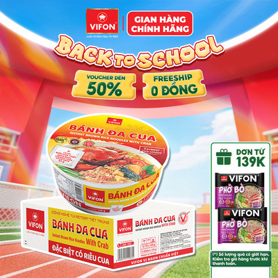 [VOUCHER HOT 10%] Thùng 12 Tô Bánh Đa Cua Tô VIFON 125gr/gói