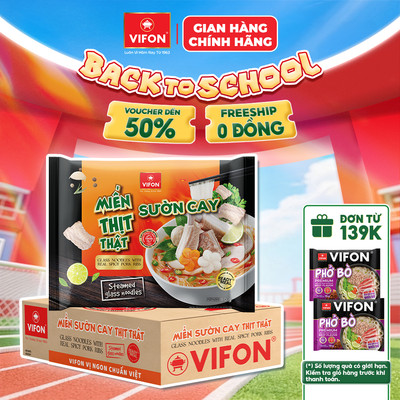 [VOUCHER HOT 10%] Thùng 20 Gói/ Set 10/ Set 5 Gói Miến Sườn Cay Thịt Thật VIFON 80g - Gói Thịt Thật