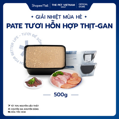 Chỉ Giao Hỏa Tốc | Pate Tươi Hỗn Hợp Thịt Cho Chó Mèo The Pet Viet Nam 500g Thịt Tươi Giàu Đạm