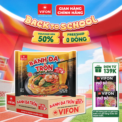 [VOUCHER HOT 10%] Thùng 30 Gói Bánh Đa Trộn Hải Sản Cay VIFON 60Gr, Thơm Ngon, Đậm Vị Đặc Sản Hải Phòng