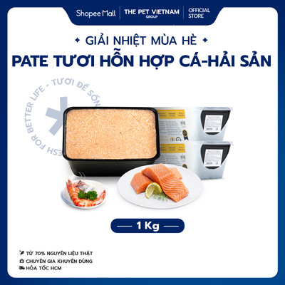 Chỉ Giao Hỏa Tốc | Pate Tươi Hỗn Hợp Cá & Hải Sản Cho Chó Mèo The Pet Viet Nam 1Kg - Giàu Omega 3
