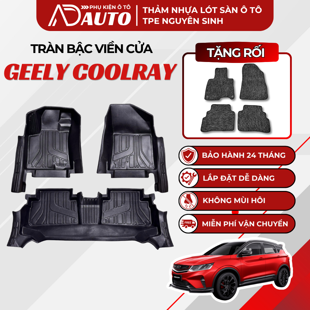 [TẶNG RỐI] Thảm Lót Sàn Ô Tô Geely Coolray, Thảm Lót Sàn AD AUTO Đúc Khuôn Nhựa Tpe Cao Cấp, An Toàn