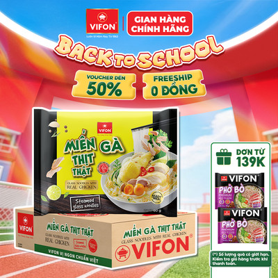 [VOUCHER HOT 10%] Thùng 20 Gói/ Set 10/ Set 5 Gói Miến Gà Thịt Thật VIFON 80g - Gói Thịt Thật