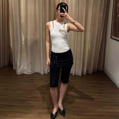 làminapparel - GRAIN KNIT LAYERED TANK TOP