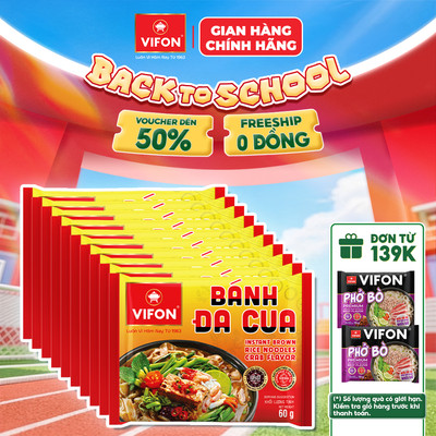 [Hỏa Tốc + Voucher10%] Set 10 Gói Bánh Đa Cua, Bánh Đa Tôm VIFON 60g Vị Ngon Chuẩn Việt Sợi Dai Mềm Thơm Ngon Đậm Vị
