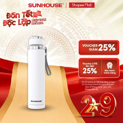 Bình giữ nhiệt Flexi Sunhouse 920 ml Sunhouse KS-TU920 -Inox 304 - Giữ nóng & lạnh tới 6h - Quai xách mềm tiện lợi