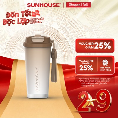 Bình giữ nhiệt Harmony 500ml Sunhouse KS-TU500 - Inox 316 - Giữ nhiệt nóng & lạnh tới 8 giờ - Vòi uống 2 chế độ
