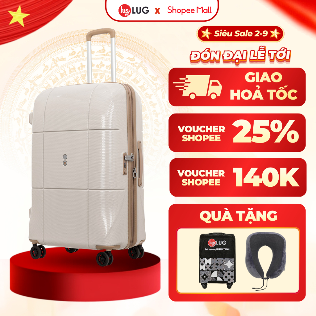 Vali Kéo LUG Echolac Size 20/24/28 PC080SN22 - Nhựa PC Chống Bể Vỡ, Ngăn Mở Rộng 25% Sức Chứa, Khóa 