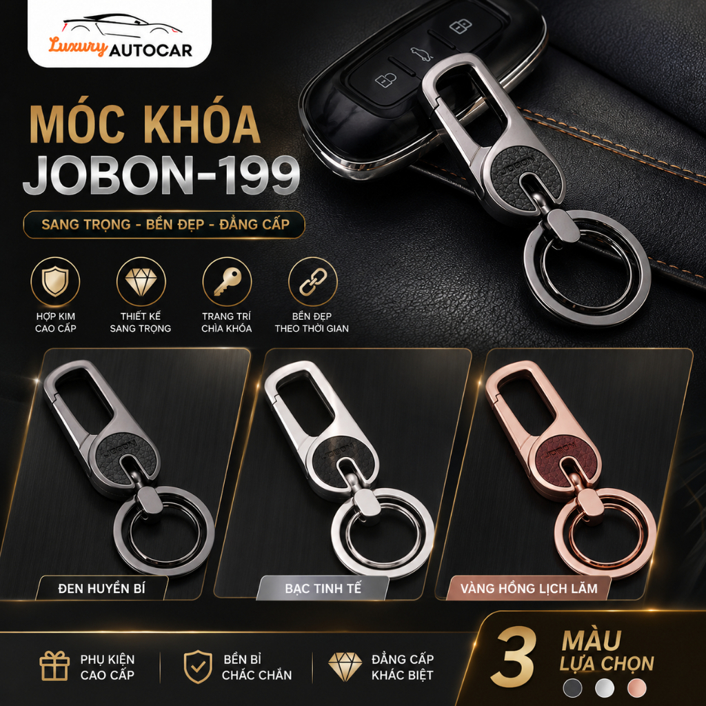 Móc Khóa Xe Máy Xe Ô Tô JOBON JOBON-199 Cao Cấp, Thiết Kế Sang Trọng, Bền Đẹp, Phụ Kiện Trang Trí Ch