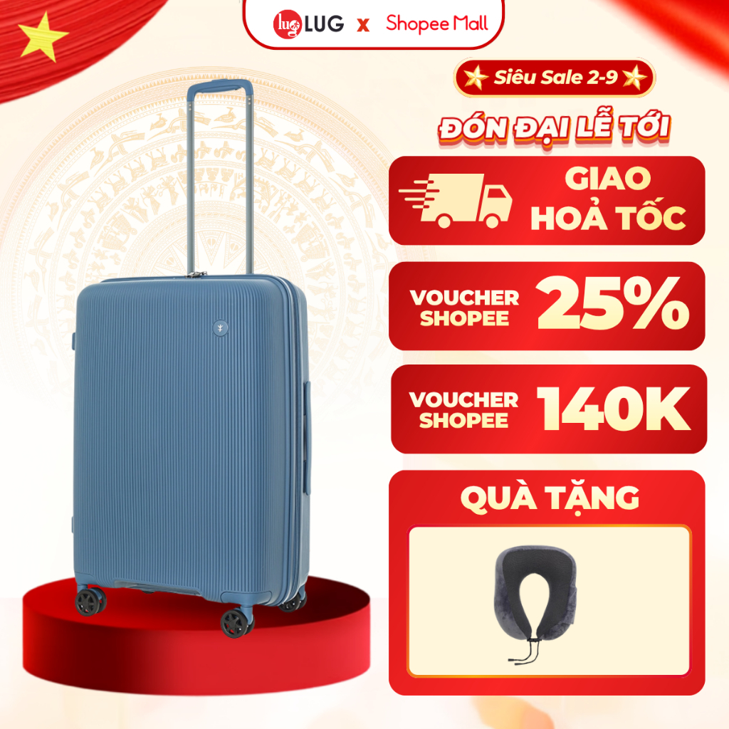 Vali LUG Conwood PPT029 Size20/24/28, Chất Liệu Nhựa PP Chống Bể Vỡ, Ngăn mở rộng tăng 25% sức chứa