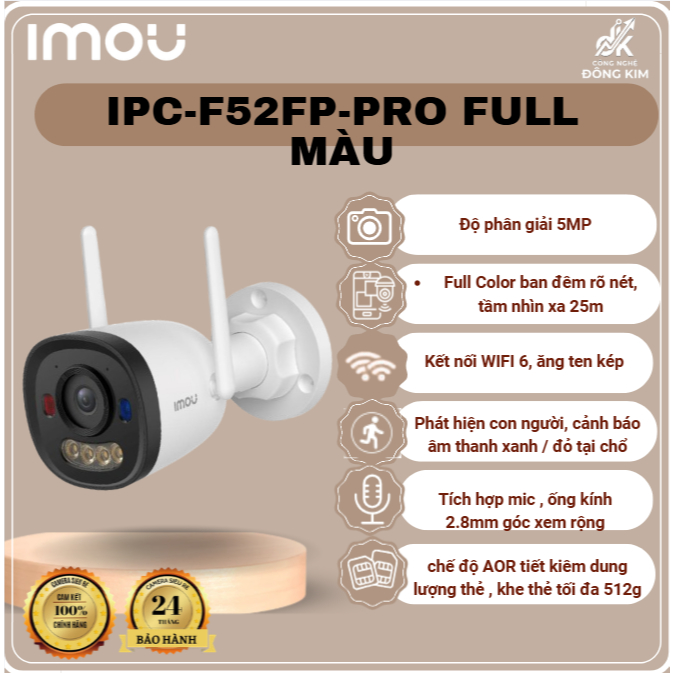 camera imou ngoài trời F32P pro, F32FP PRO F52FP PRO chính hãng, góc rộng. phát hiện chuyển động. ch