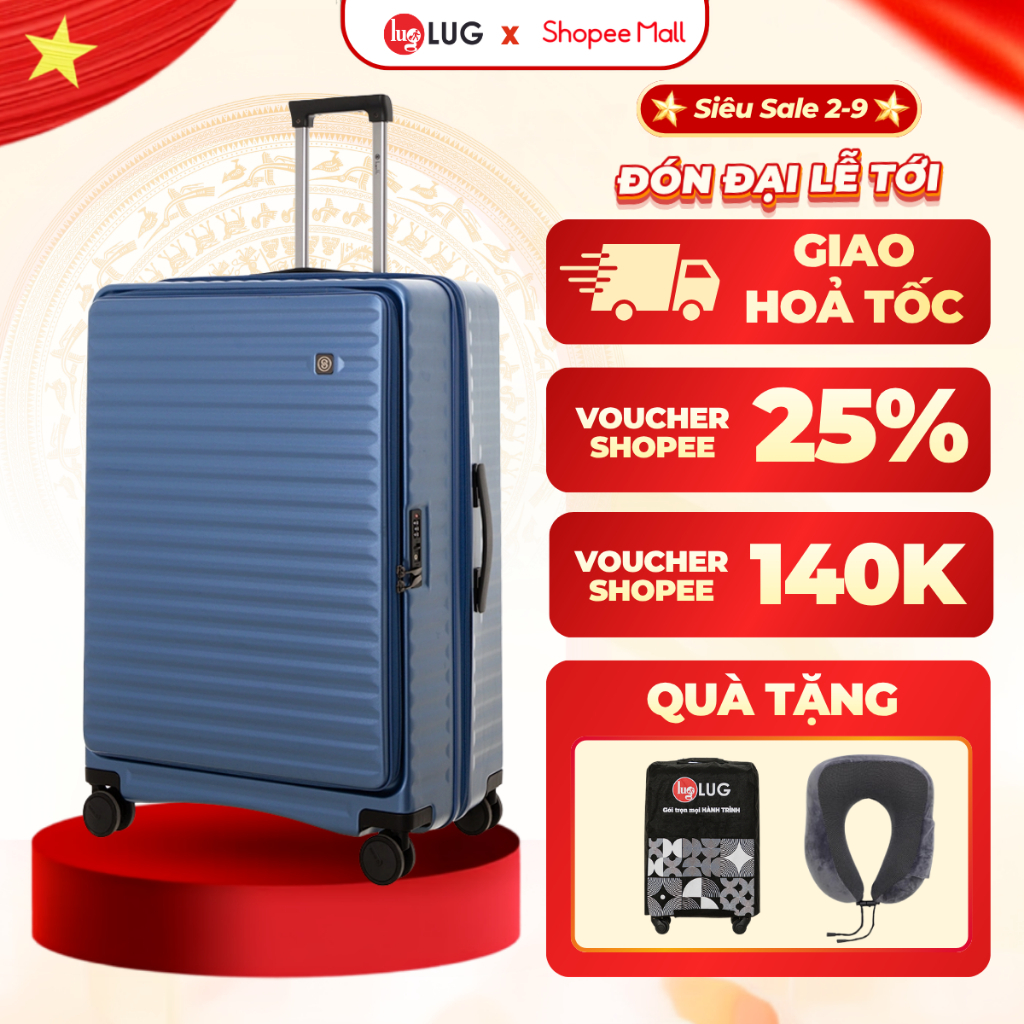 [ VALI DOANH NHÂN ] Vali Du Lịch LUG Lusetti MF001 S20/S25/S29 Nhựa PC Chịu Va Đập Tốt, Khóa TSA Chu