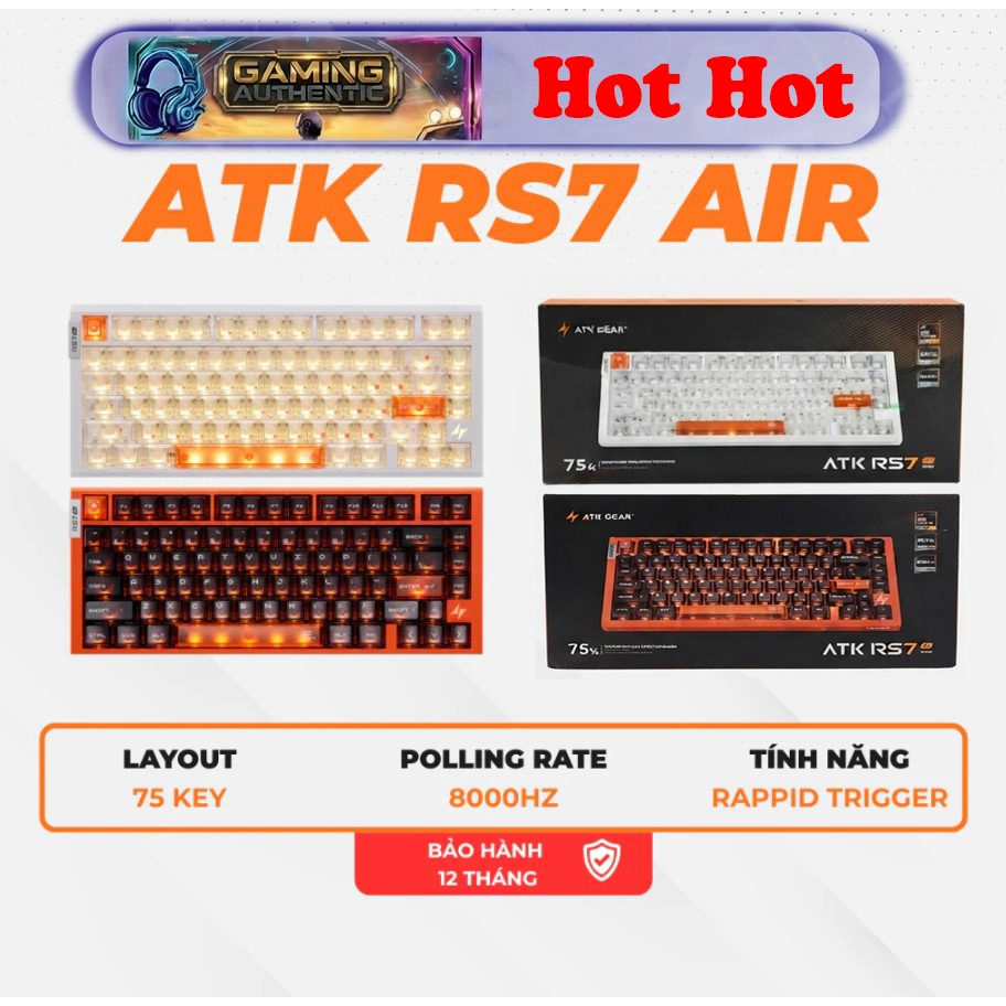 Bàn phím từ tính Gaming ATK RS7 Air Esports Hall Effect Keyboard dành cho game thủ chuên nghiệp