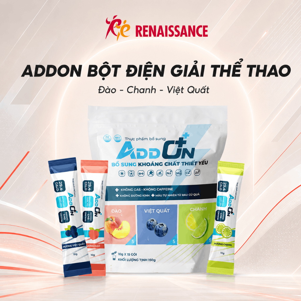 Bột Uống Điện Giải Thể Thao ADDON+ Vị Tổng Hợp – Ít Calo, Bù Nước, Bổ Sung Khoáng Chất Thiết Yếu