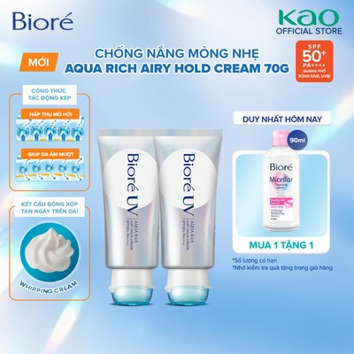 [SIÊU PHẨM MỚI] Combo 2 Chống Nắng Mỏng Nhẹ Biore UV Aqua Rich Airy Hold Cream 70g SPF50+ PA++++