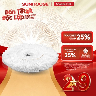 Bông Lau Nhà Microfiber Xoay 360 Độ SUNHOUSE KS-CO350M Đường Kính 360