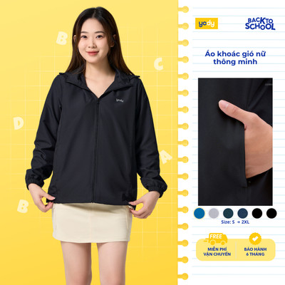 Áo khoác gió nữ thông minh YODY mềm nhẹ trượt nước cản gió bụi AKN5042