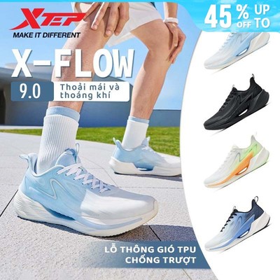 XTEP X-Flow 9.0 Giày chạy thoáng khí mùa hè cho nữ, giày thể thao nam có lưới thoáng khí, giảm chấn và hỗ trợ vòm chân